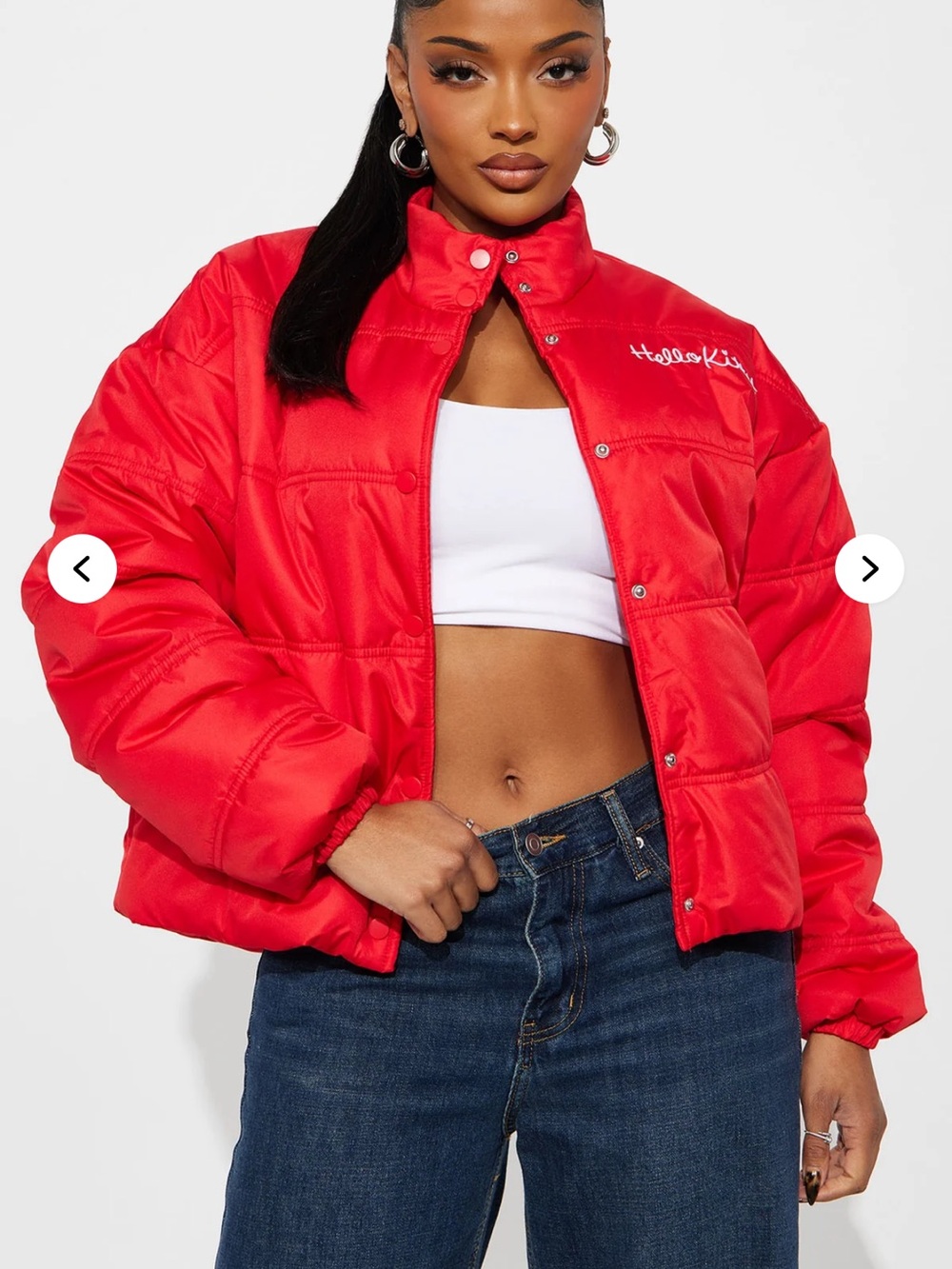 NWT Hello Kitty Love Puffer Jacket - Red